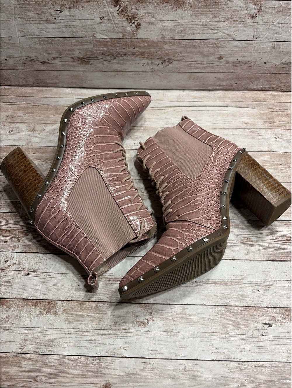 Charles David Booties 8.5 Debate Vegan Snakeskin - Picture 7 of 11